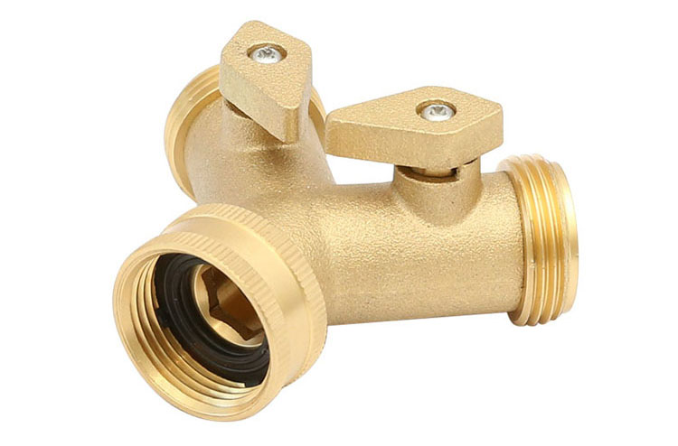 ทองเหลือง 2 Way Garden Hose Connector made in China